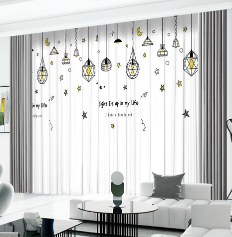 Màn Voan In Hình Đèn Sao Cho Bé